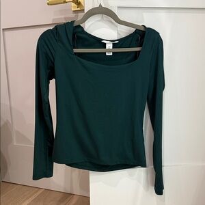 H&M Dark Green Long Sleeve Top